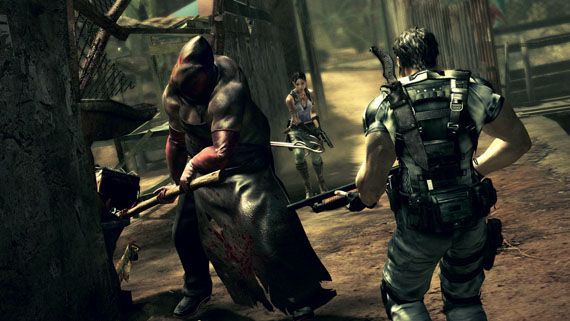 Resident Evil 5 game - Chris Redfield vs Executioner boss