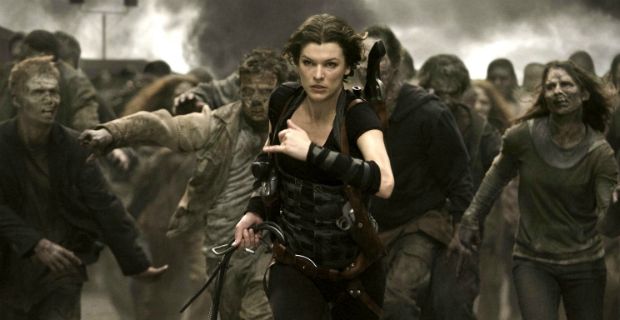 Milla Jovovich and Resident Evil zombies