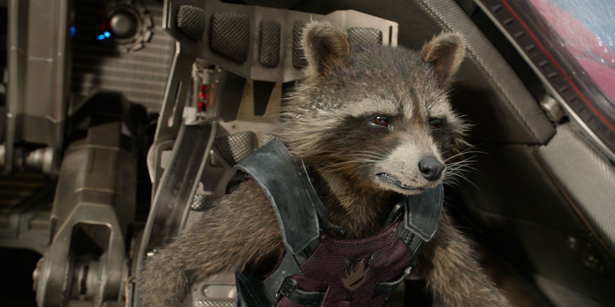 Rocket Raccoon on space ship in Guardians of the Galaxy