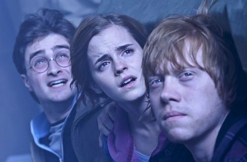 Harry, Hermione, and Ron in Harry Potter and The Deathly Hallows, Part 2
