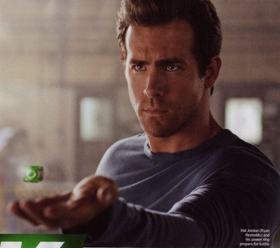 Ryan Reynolds holds Green Lantern ring