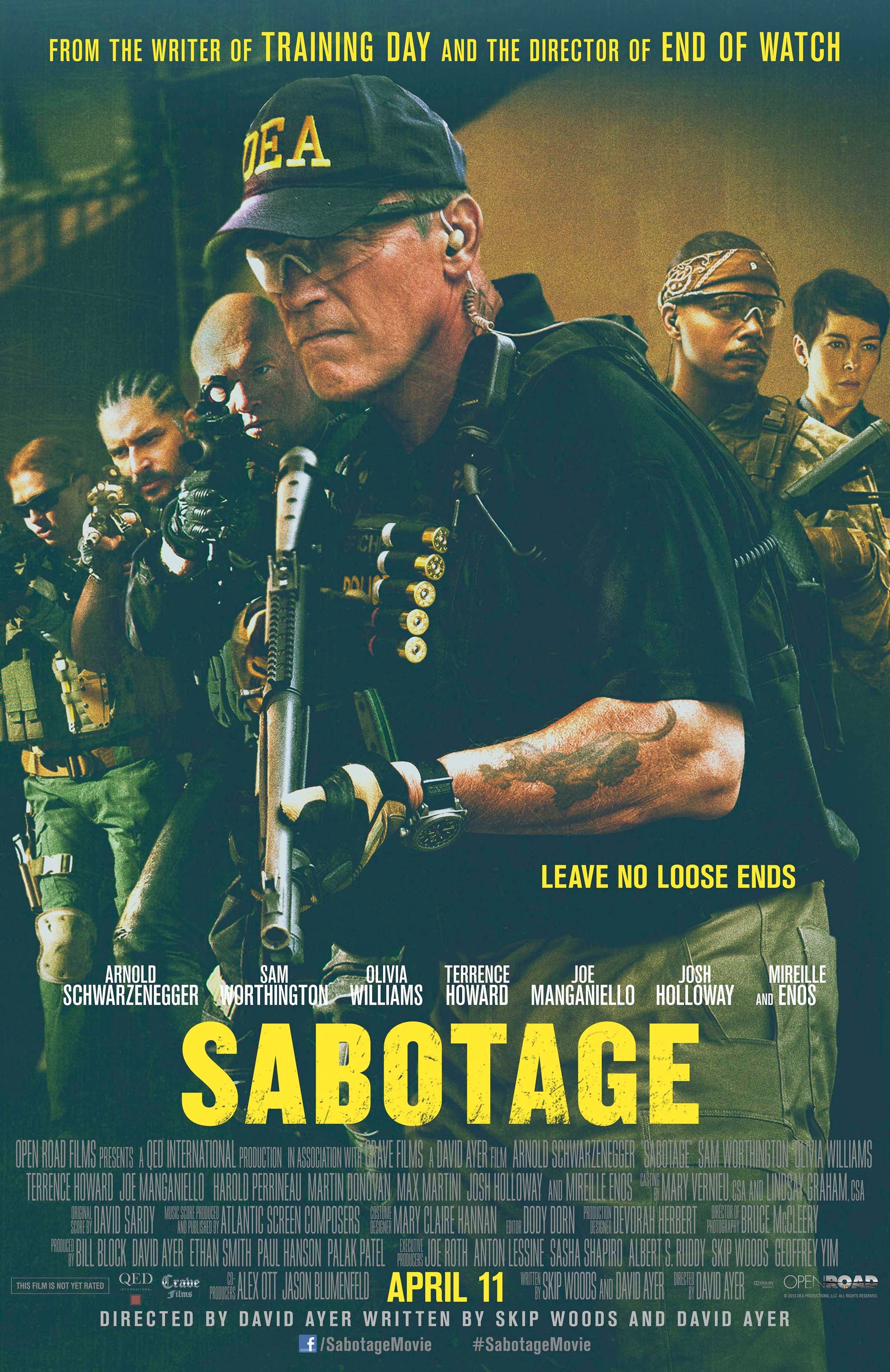 Sabotage Poster with Arnold Schwarzenegger