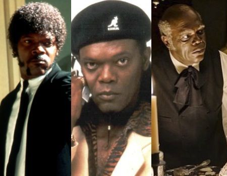 Samuel L. Jackson in Pulp Fiction, Jackie Brown and Django Unchained
