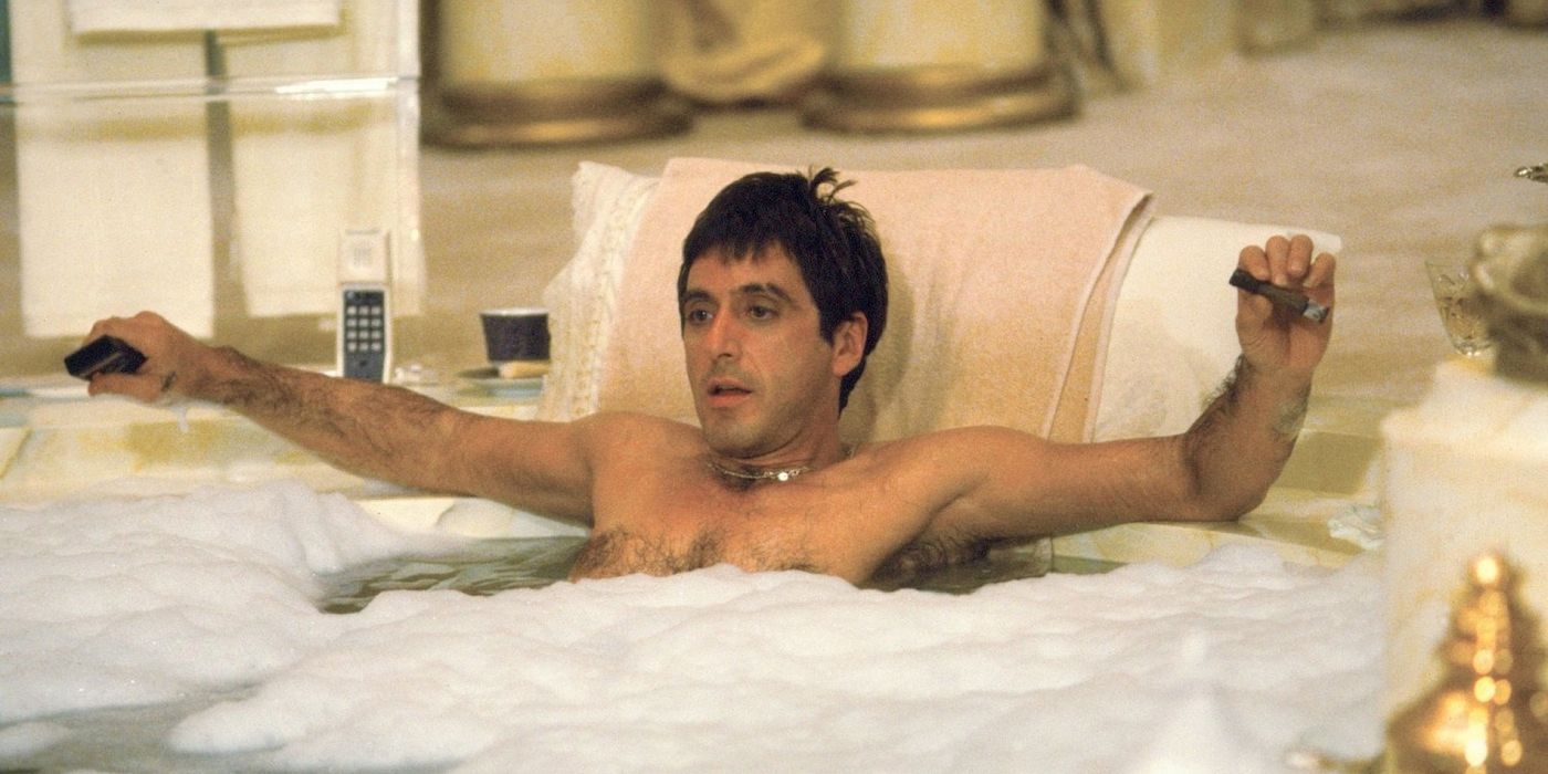 Tony taking a bath in Scarface