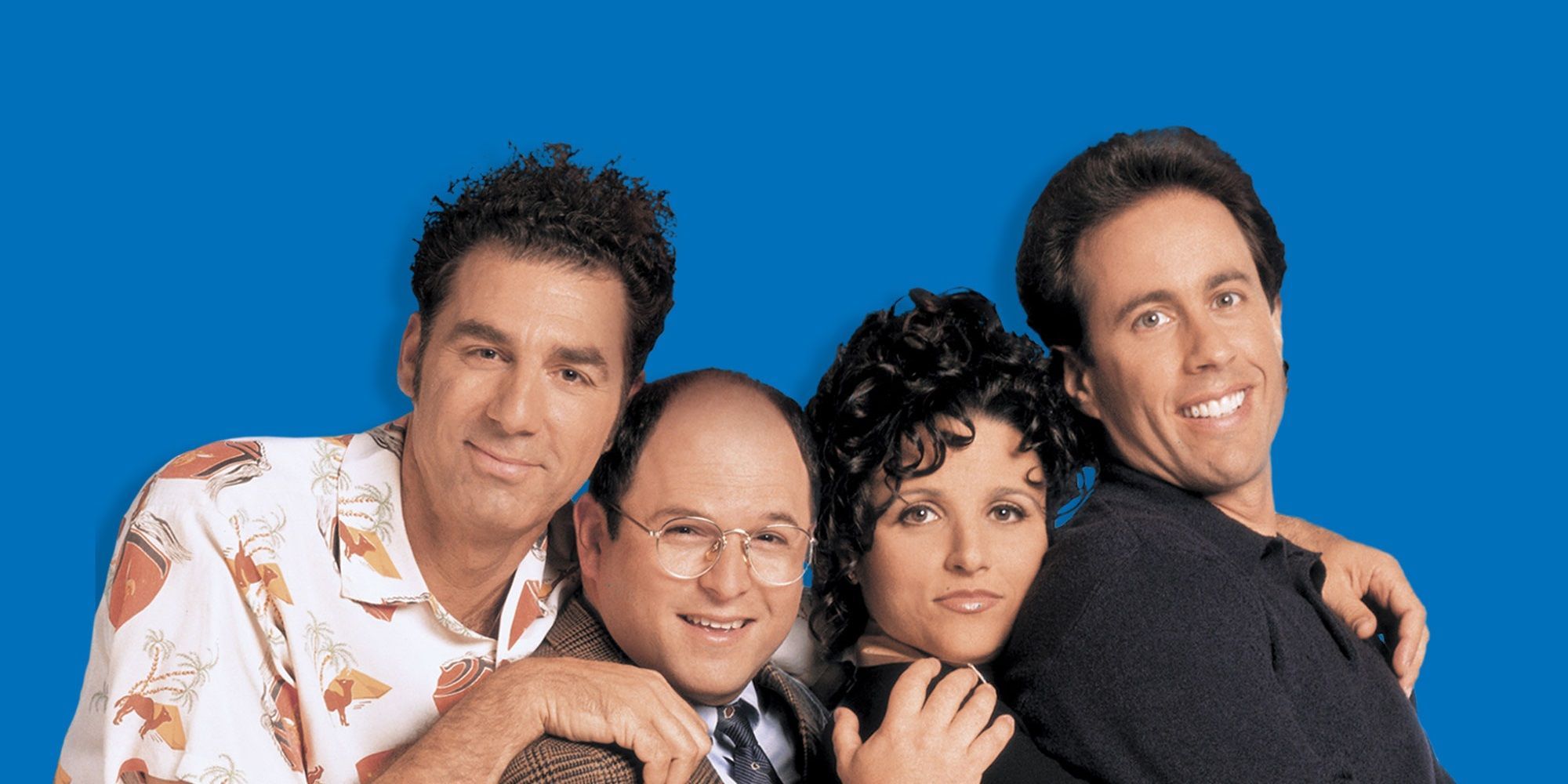 The cast of Seinfeld Michael Richards, Jason Alexander, Julia Louis-Dreyfus and Jerry Seinfeld