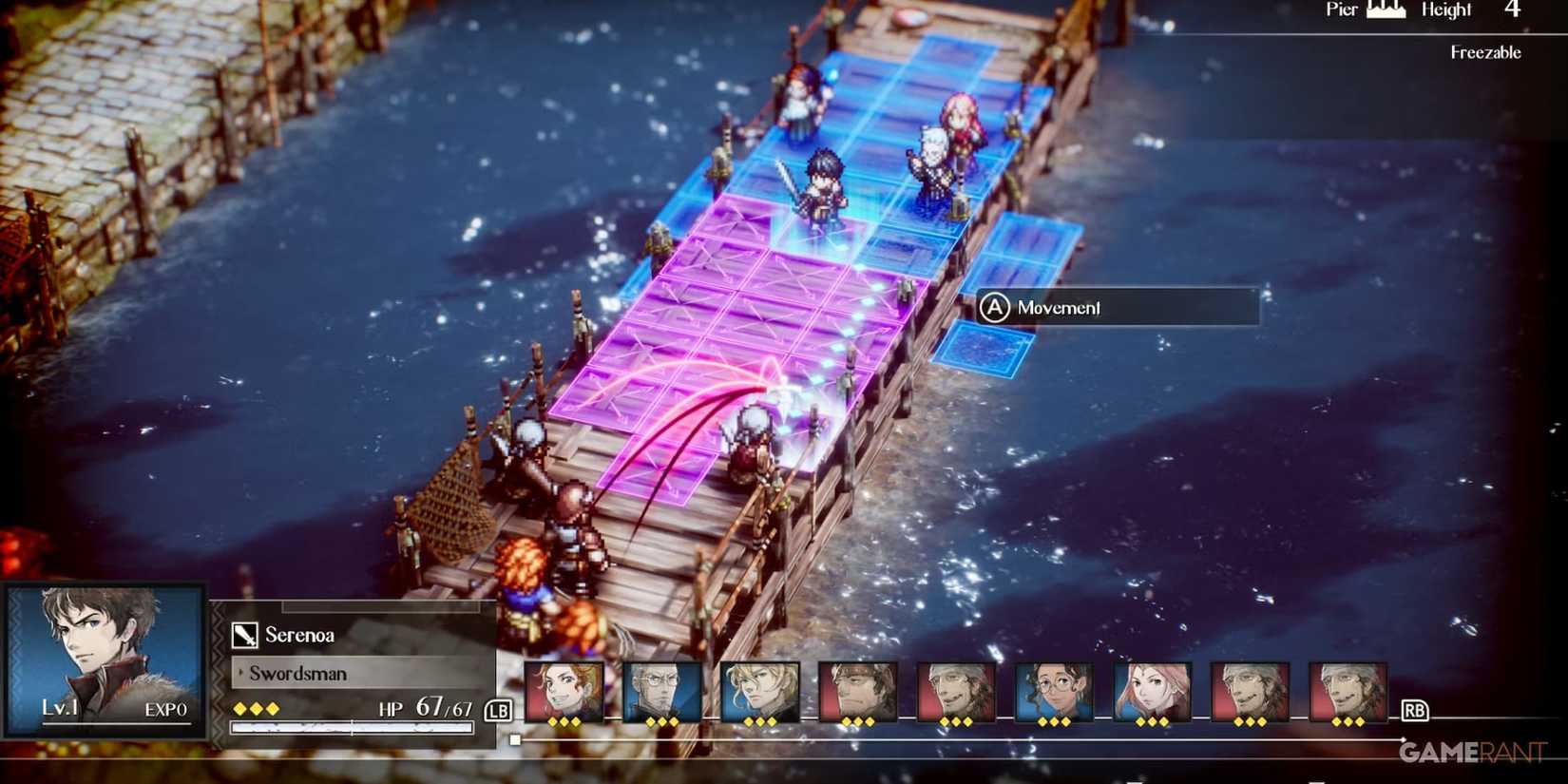 serenoa moving in triangle strategy