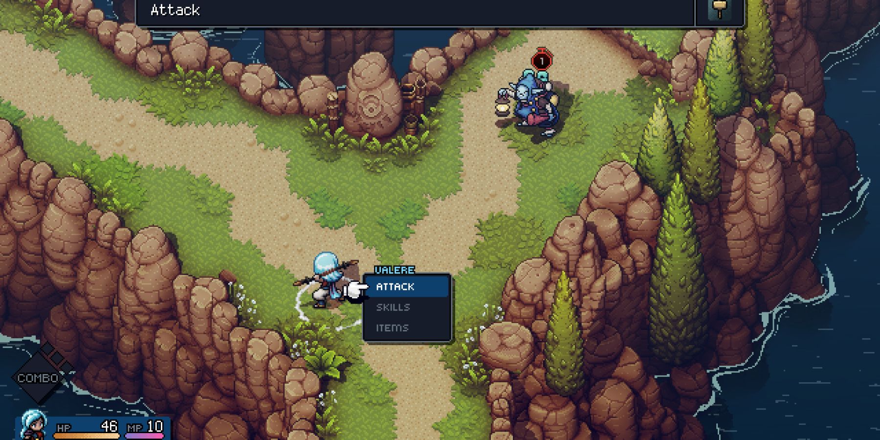 Valere fights an enemy in Sea of Stars.