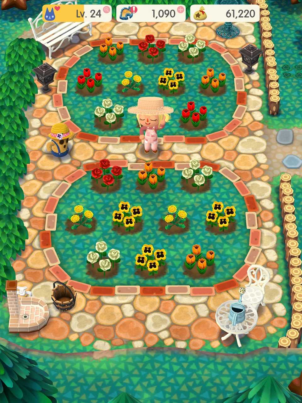 Animal Crossing Pocket Camp Complete gardening flower field