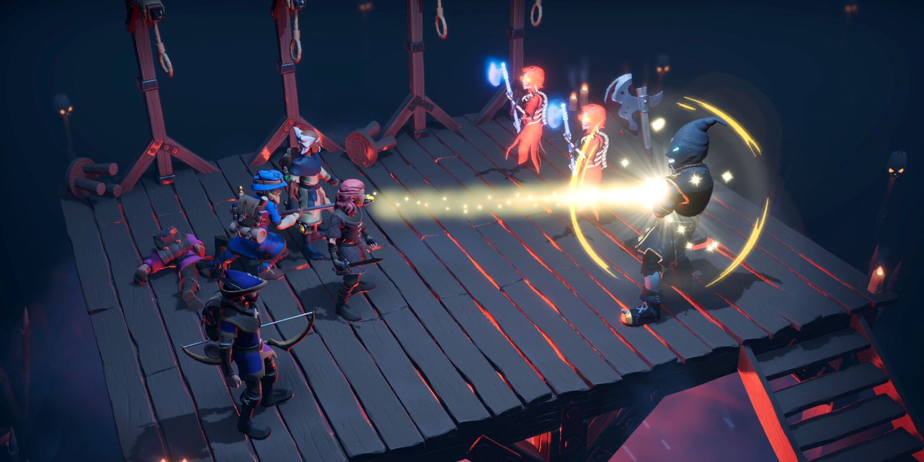 For The King 2 characters fight enemies.