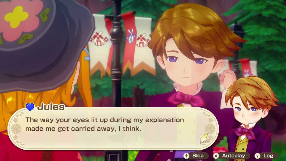 Story of Seasons Grand Bazaar's Jules' talking to the player.