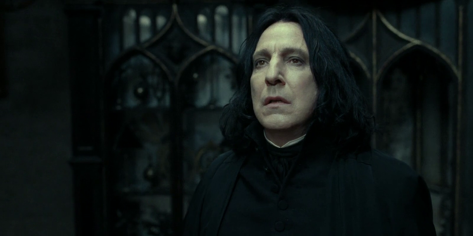 Alan Rickman as Severus Snape in Harry Potter Deathly Hallows