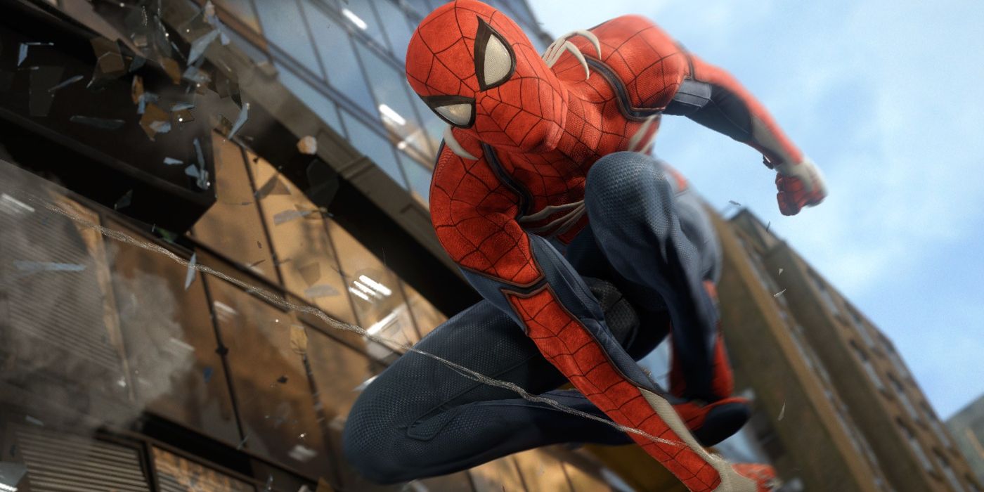 Spider-Man webswinging in Spider-Man PS4