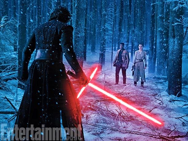 Star Wars: The Force Awakens - Kylo Ren, Finn, and Rey
