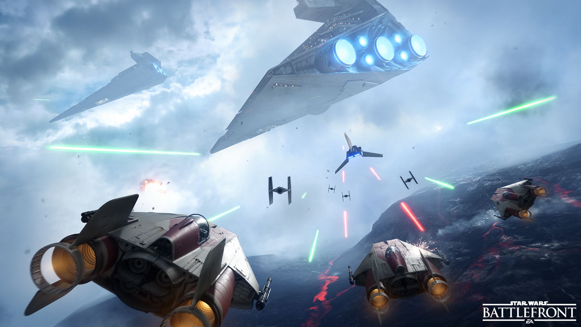 Star Wars: Battlefront Fighter Squadron Mode - A-Wing vs Imperials