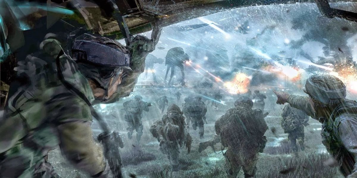 Star Wars Rogue One Battle Art