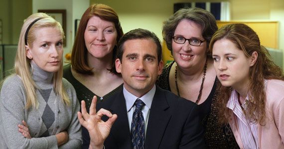 Steve Carell & the ladies of The Office.