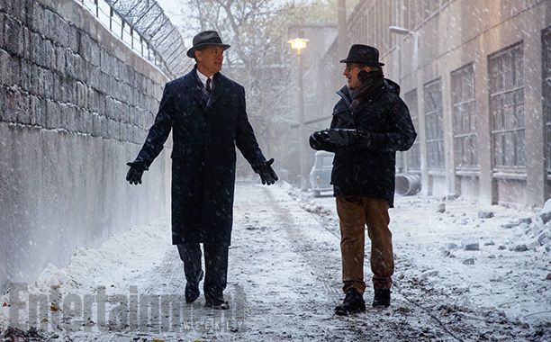 Tom Hanks and Steven Spielberg filming their Cold War thriller