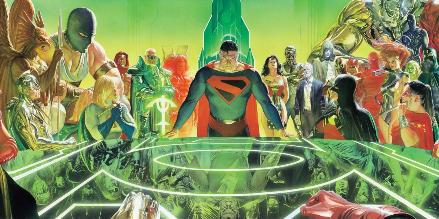Superman com o resto da Liga da Justiça em Kingdom Come.