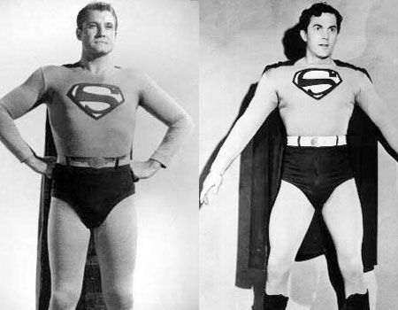 Kirk Alyn and George Reeves as Superman