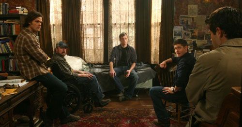 Sam, Dean, Bobby, Adam and Castiel