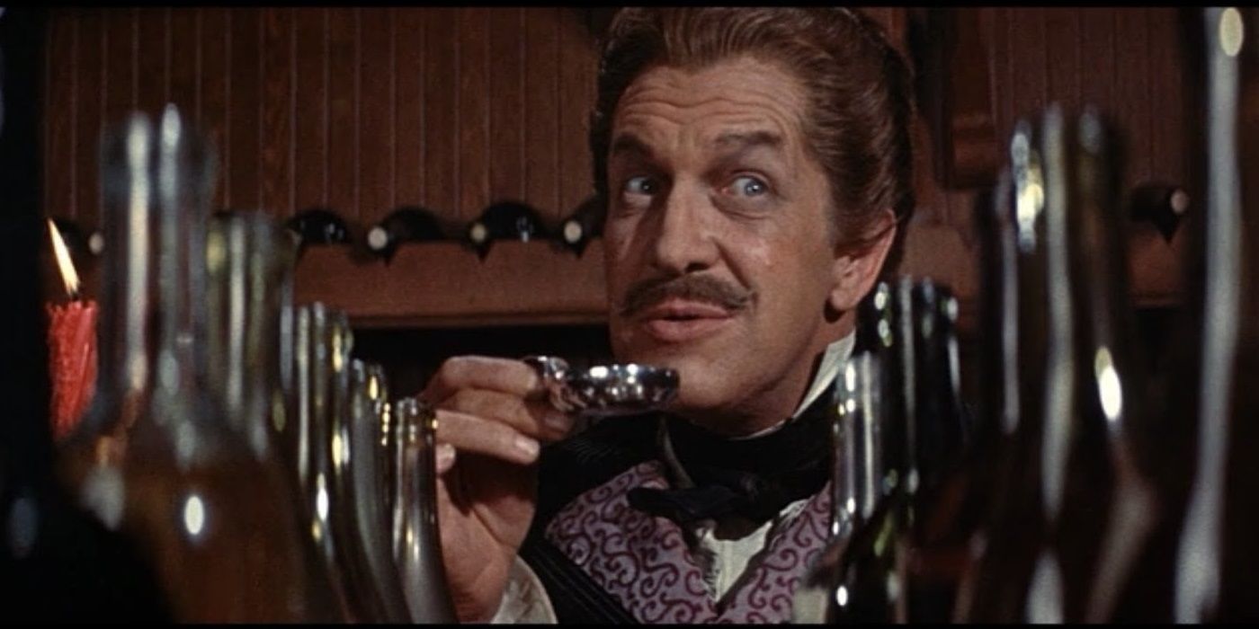 Vincent Price stars in Tales of Terror drinking something