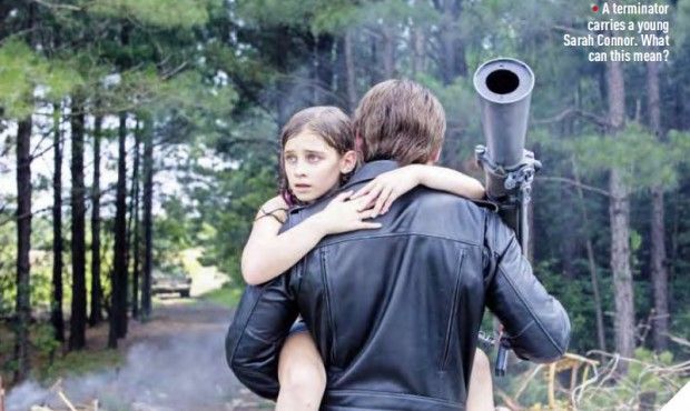 Terminator: Genisys - T-800 and young Sarah Connor