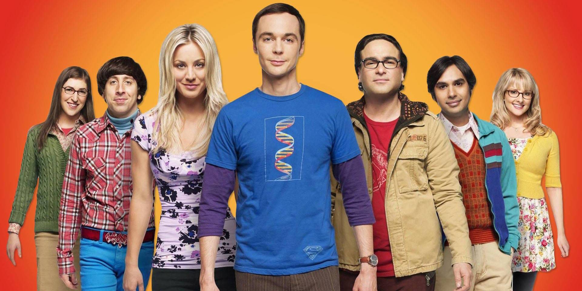 The cast of The Big Bang Theory in a promo image for the show.