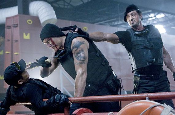 Sylvester Stallone and Dolph Lundgren in The Expendables review