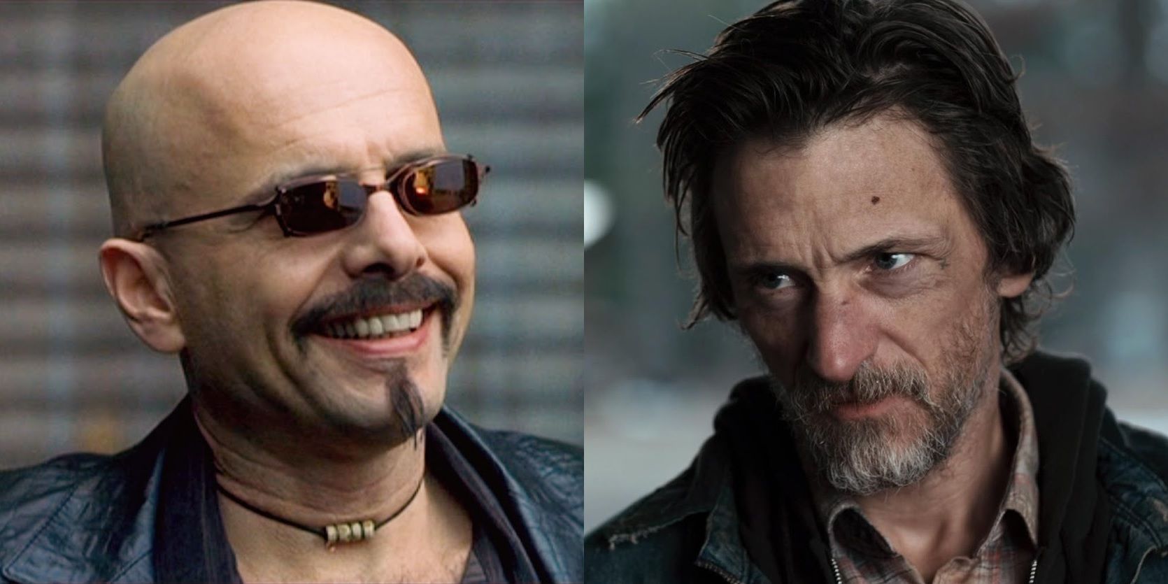 Joe Pantoliano as Cypher in The Matrix, with John Hawkes in Winter's Bone