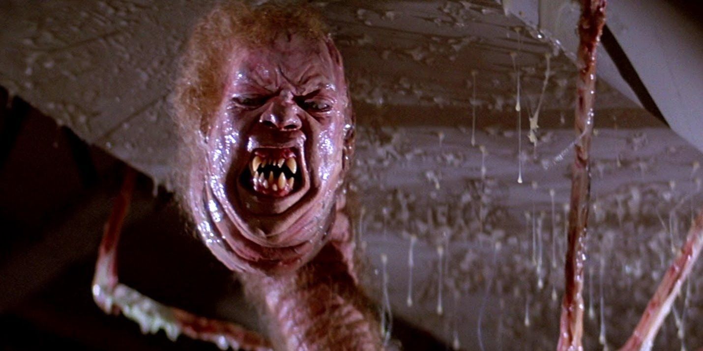 The alien takes on a horrifying form in The Thing.