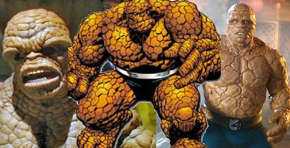 Roger Corman's Thing suit, Michael Chiklis' Thing suit, CG thing in Fantastic Four reboot