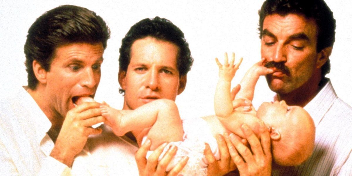 Ted Danson, Steve Guttenberg and Tom Selleck in Three Men and a Baby