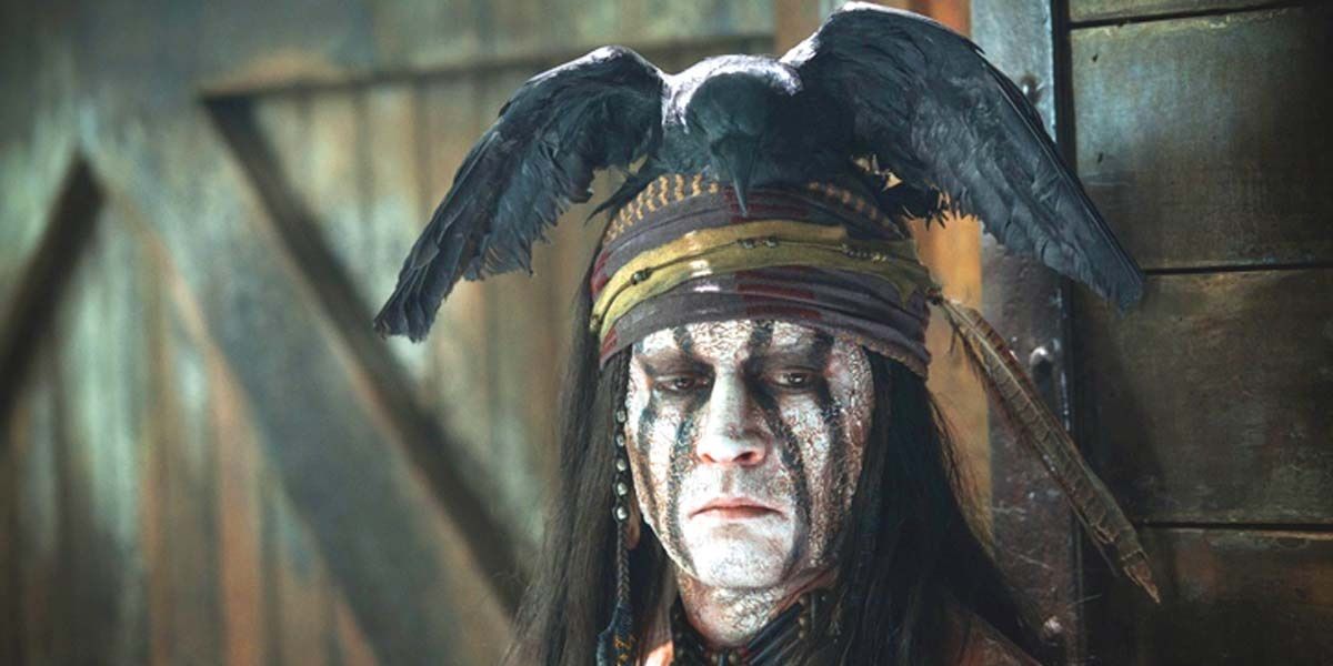Johnny Depp as the ranger in The Lone Ranger