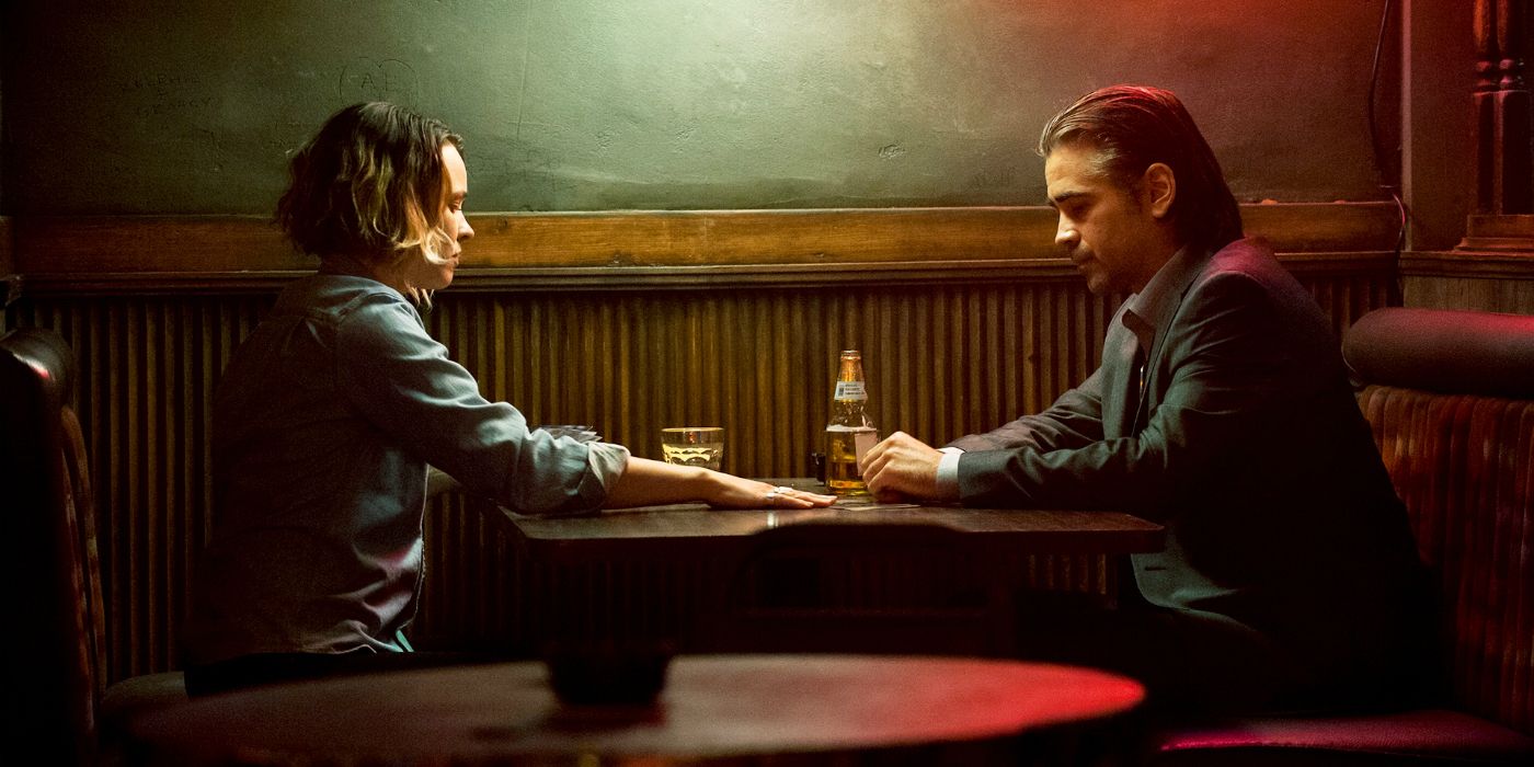 Rachel McAdams and Colin Farrell in a bar in True Detective