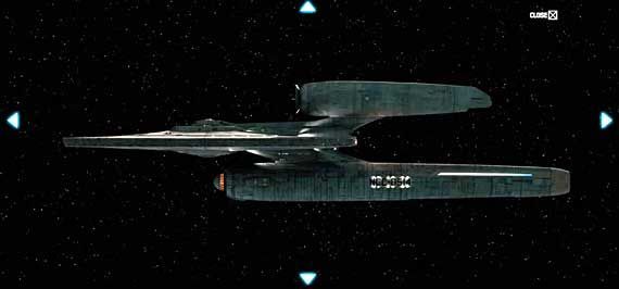 Side view of the USS Kelvin from the new Star Trek movie