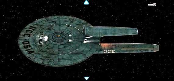 Top view of the USS Kelvin from the new Star Trek movie