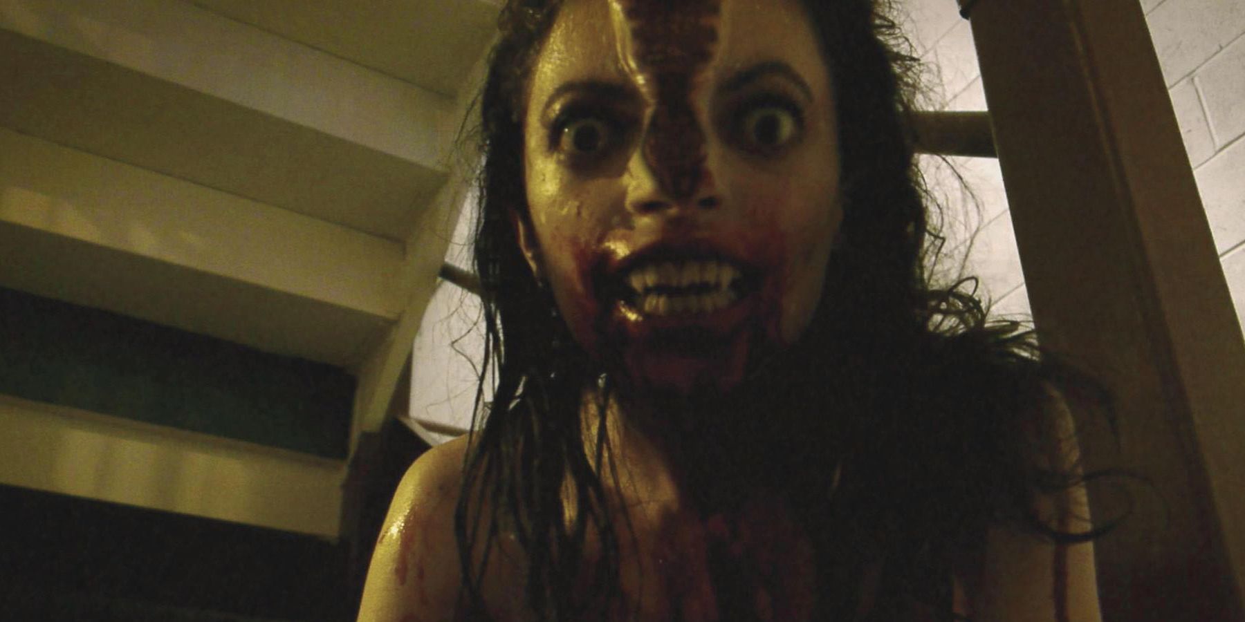 A woman sheds her skin to reveal a demonic monster in V/H/S