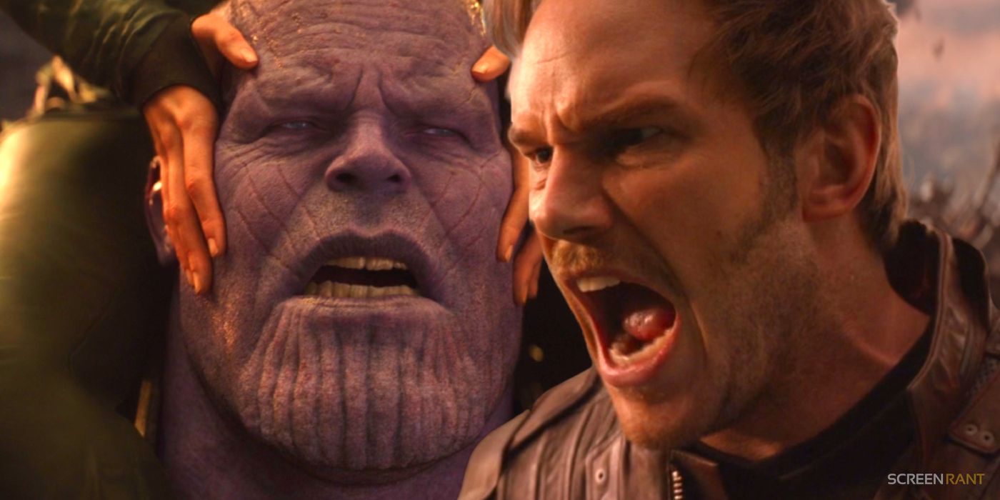 Thanos and Star-Lord in Avengers Infinity War