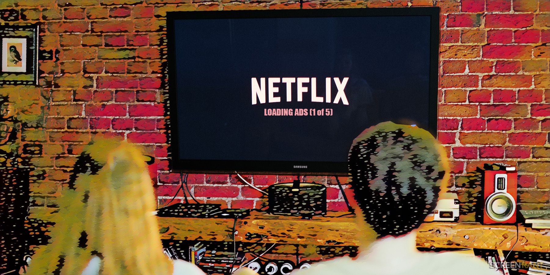 Man and Woman Sitting on a Couch in Front of a Television watching netflix
