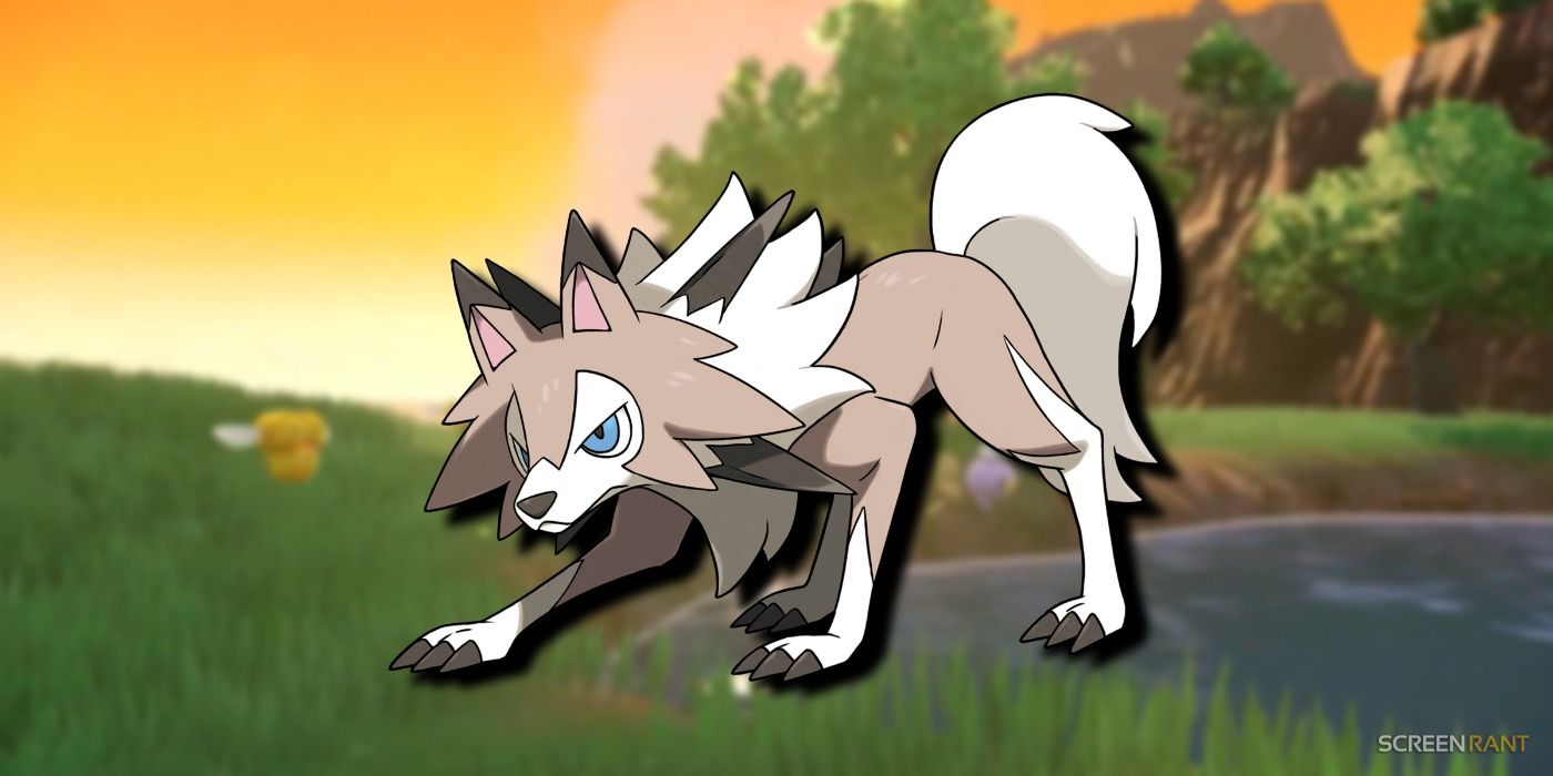 Pokemon Scarlet Violet Midday Lycanroc with Blurred Background