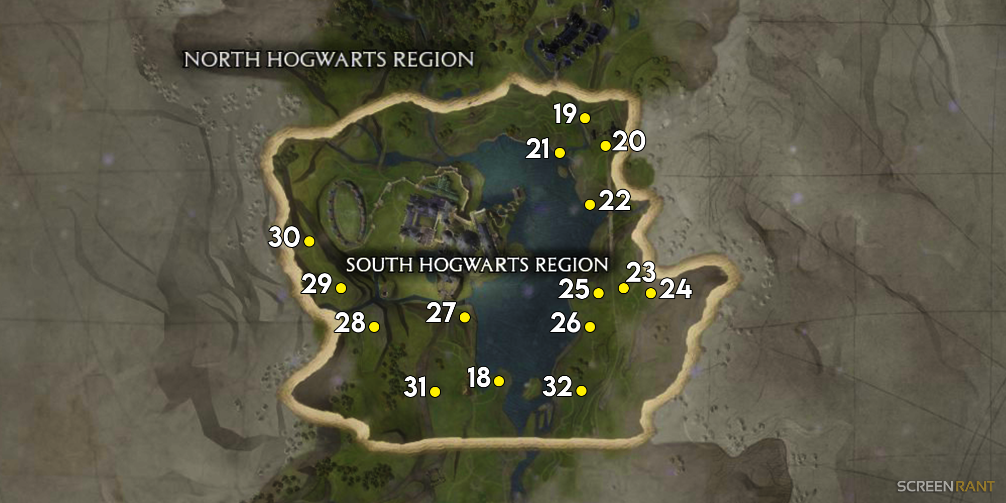south hogwarts region merlin trials locations and solutions