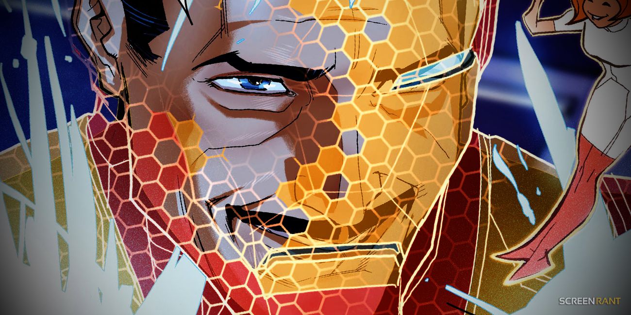 Iron Man Face in Hologram Armor Mask
