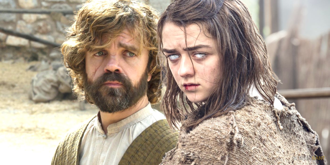 Peter Dinklage as Tyrion and Maisie Williams as Arya in Game of Thrones