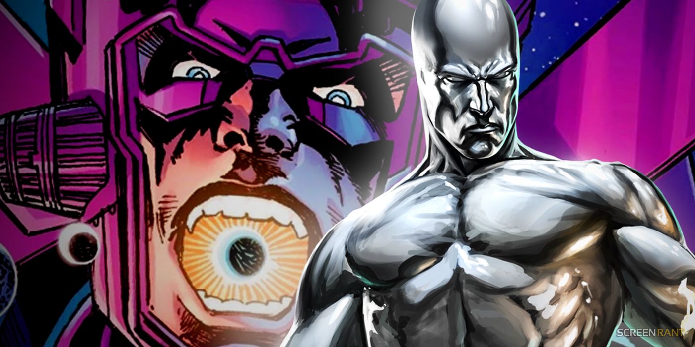 Silver Surfer and Screaming Galactus Comic Art