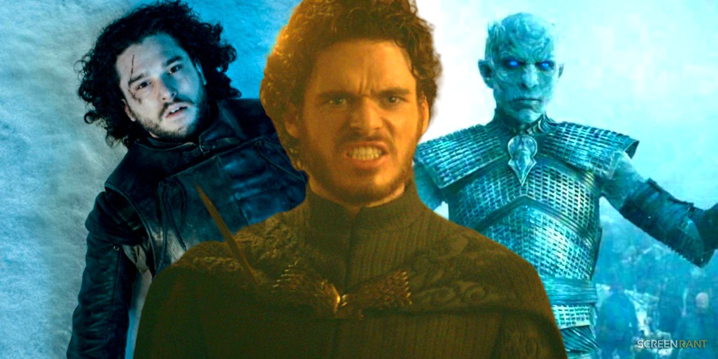 Robb Stark, Jon Snow, and Night King in Game of Thrones