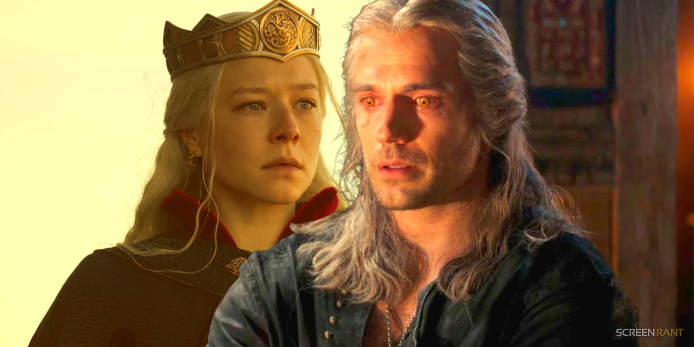 Emma D'Arcy as Rhaenyra in House of the Dragon and Henry Cavill as Geralt in The Witcher