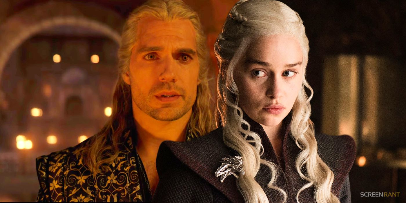 Henry Cavill as Geralt in The Witcher and Emilia Clarke as Daenerys in Game of Thrones