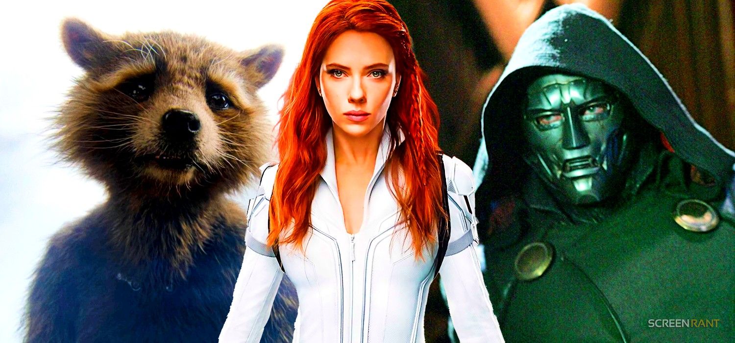Rocket Raccoon, Black Widow and Doctor Doom