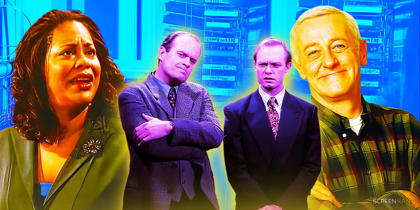 Frasier with Dr. Mary, Frasier, Niles, Martin