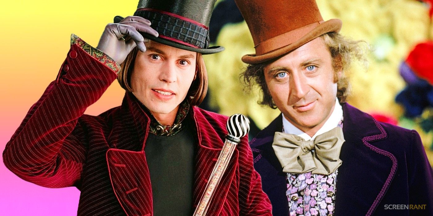Willy Wonka de Johnny Depp de Charlie y la fábrica de chocolate y Willy Wonka de Gene Wilder de Willy Wonka y la fábrica de chocolate